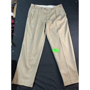 Franco Tassi Mens 36x30 Tan Wool Pleated Cuffed Dress Pants Super 90s Canada